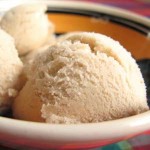 Scoops of coconut vanilla ice cream (square)