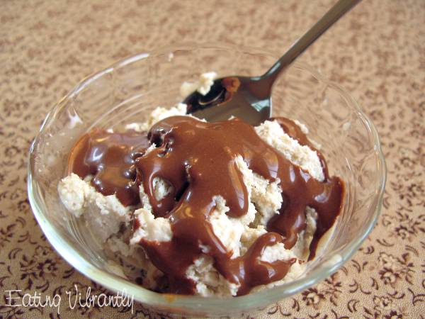 Raw Chocolate Sauce on Ice Cream