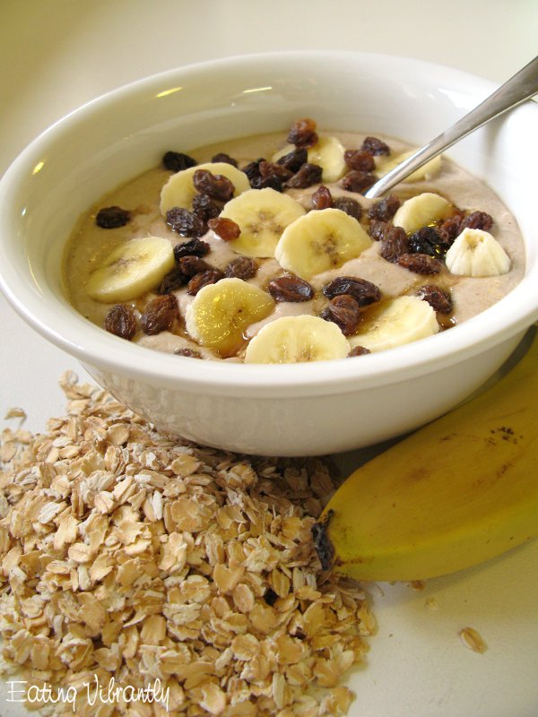 Raw banana oatmeal porridge