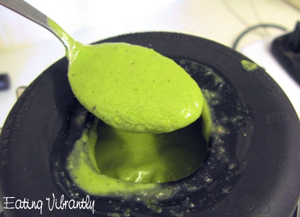 A spoonful of winter green smoothie
