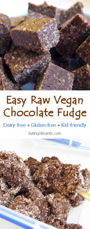 Easy Raw Vegan Chocolate Fudge - The most awesome raw vegan chocolate fudge recipe ever! Dairy-free, gluten-free, full of whole foods and kid-friendly @ Eating Vibrantly