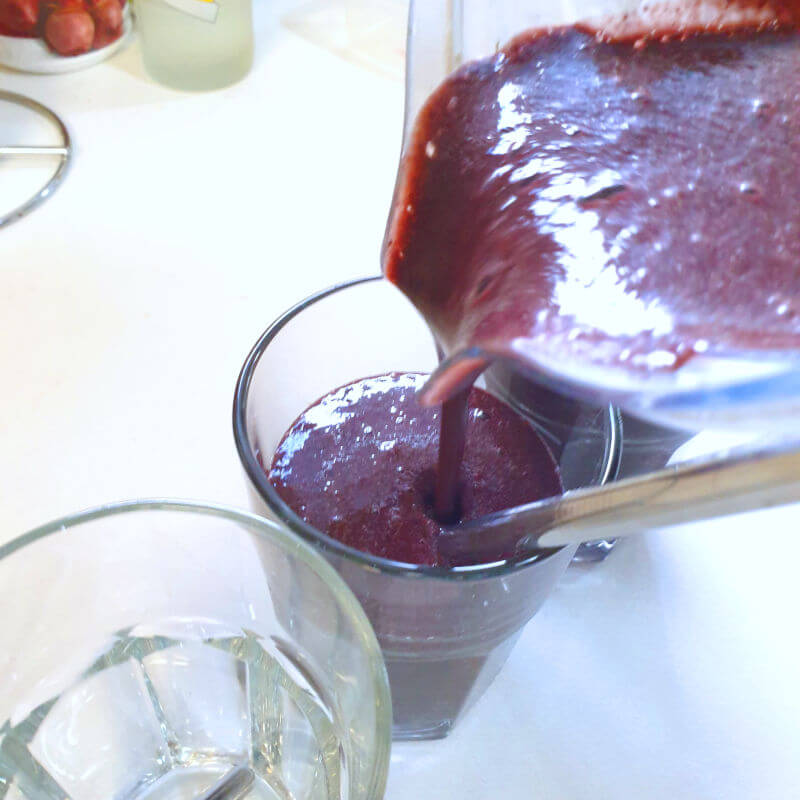 Cilantro Blueberry Detox Smoothie Pouring From Jug